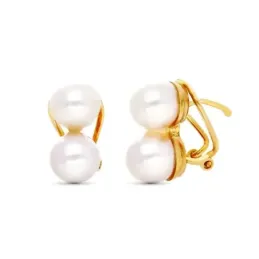 Pendientes en Oro 18k tu yo con perlas cultivadas