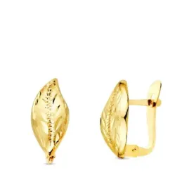 Pendientes en Oro de 18k con 13 mm. forma de hoja lapidados