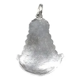 Colgante plata Ley 925m imagen Virgen del Rocío 38mm. silueta detalles tallados maciza
