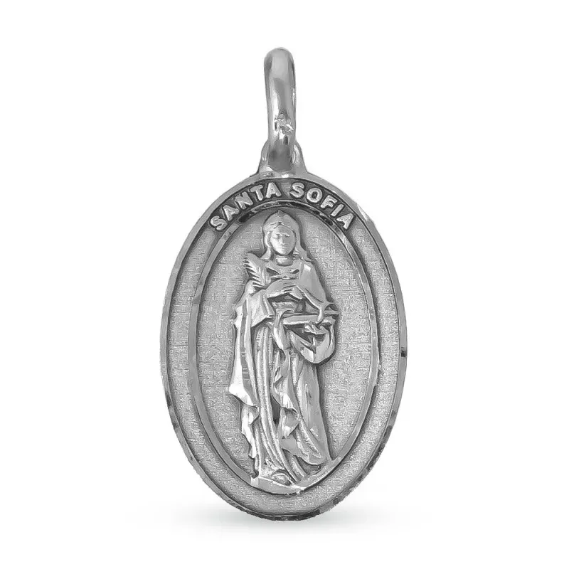 Santa Sofía Medalla en Plata de Ley 925m maciza de 25 mm. ovalada
