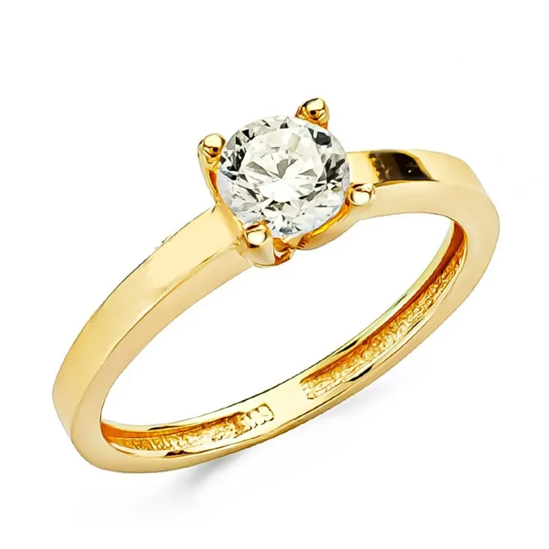Solitario oro 18k circonita 5mm. [AA0475]