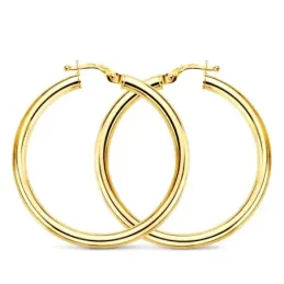Pendientes oro 9k mujer aros 35 mm. lisos huecos