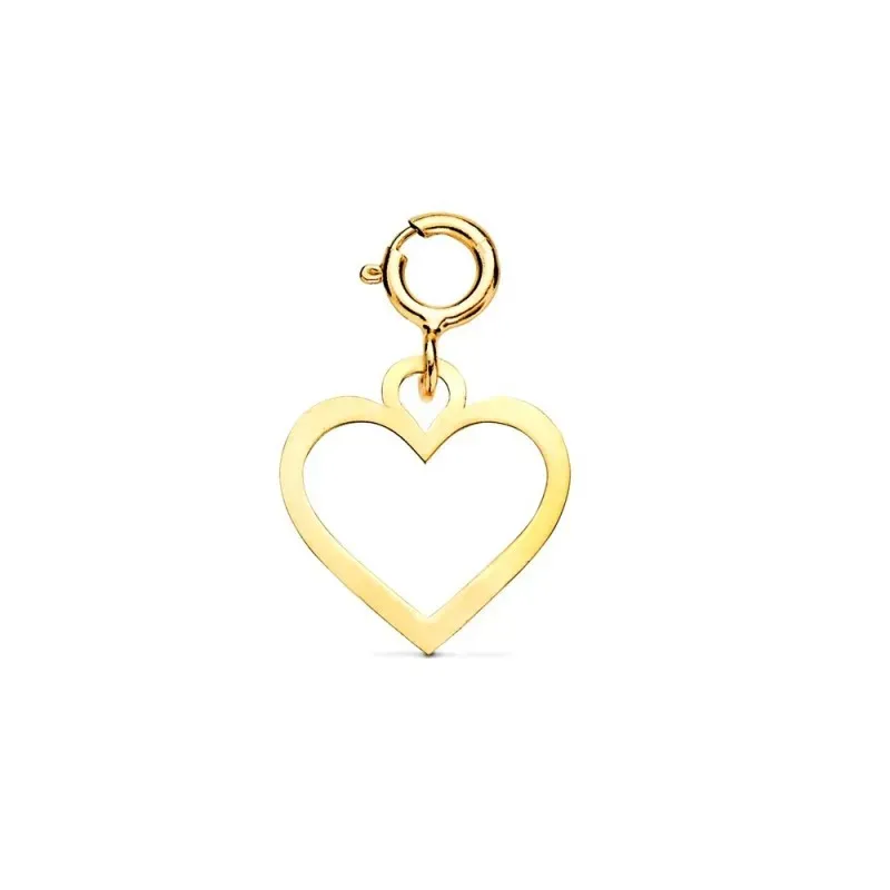 Colgante en Oro de 18k con 11 mm. forma de corazón calado con reasa d
