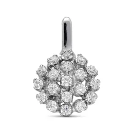 Colgante en Oro Blanco de 18k con 13 mm. cuajo circonitas