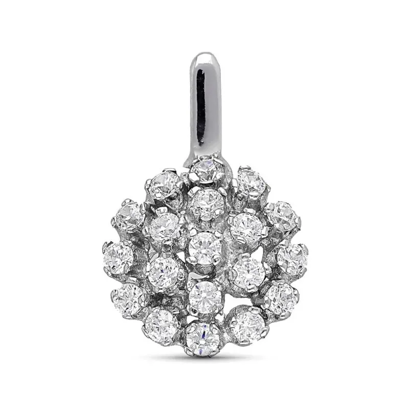 Colgante en Oro Blanco de 18k con 13 mm. cuajo circonitas