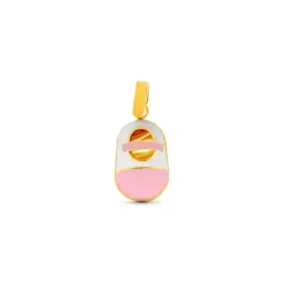 Colgante en Oro 18k con 15 mm. forma de zapato esmaltado color rosa
