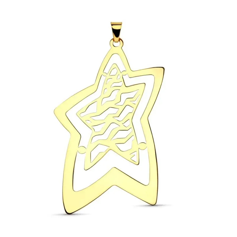 Colgante en Oro de 18k con forma de estrella calada al láser