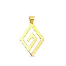 Colgante en Oro de 18k con 44 mm. forma de rombo calado  con cordón d
