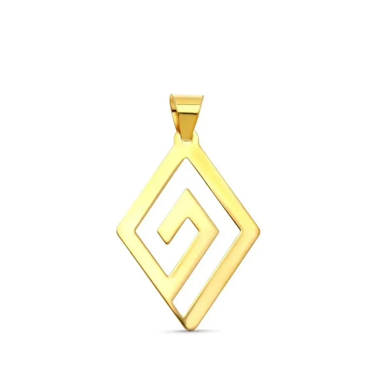 Colgante en Oro de 18k con 44 mm. forma de rombo calado  con cordón d