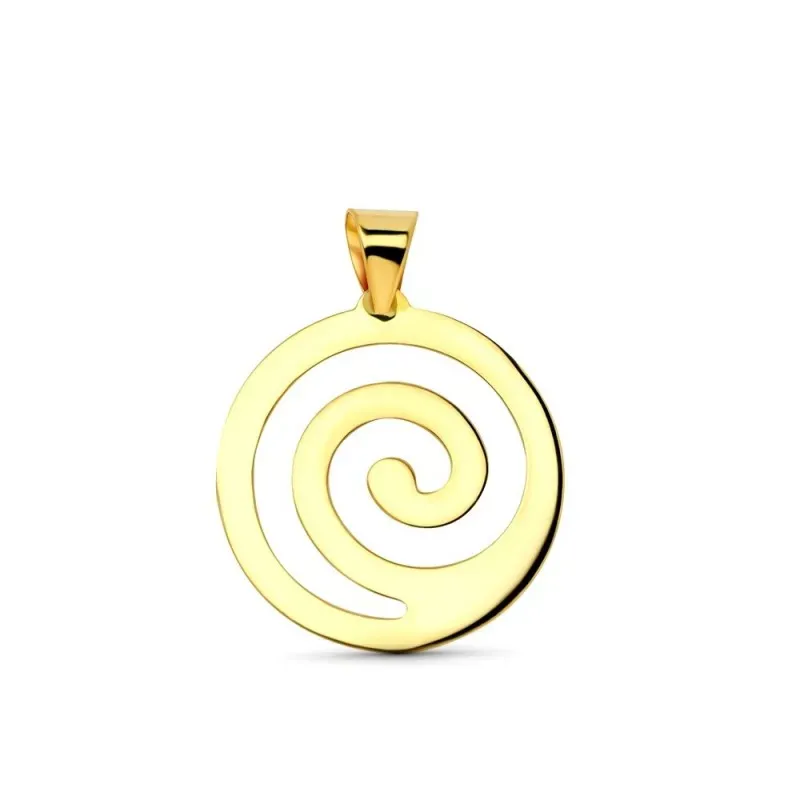 Colgante en Oro de 18k con 44 mm. forma redonda calado  con cordón de