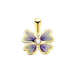 Colgante en Oro de 18k con 11.5 mm. forma de mariposa azul con circon
