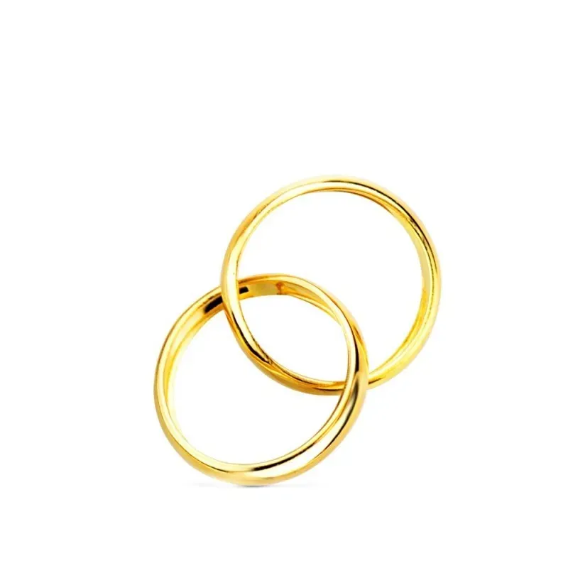 Colgante en Oro de 18k dos alianzas enlazadas de 9 mm. diámetro