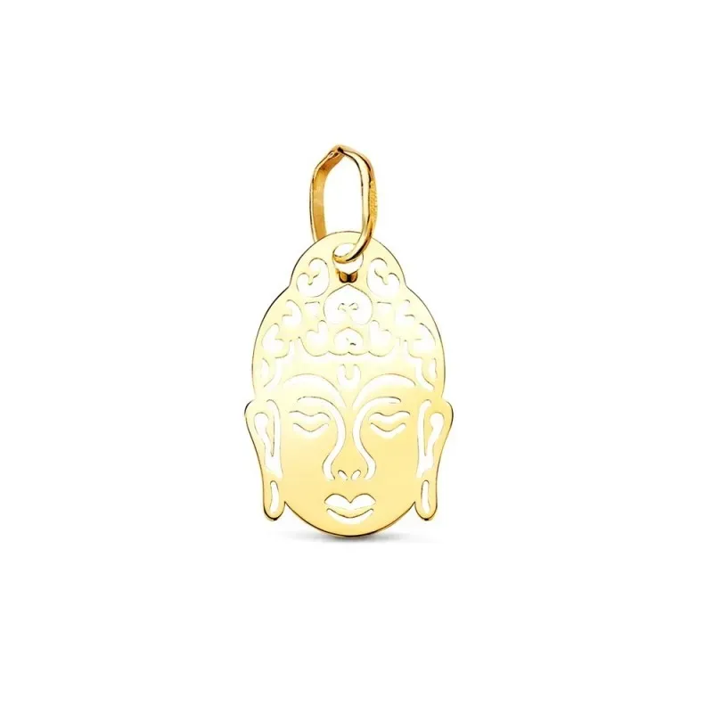 Colgante en Oro de 18k cabeza de buda con 16 mm. calado