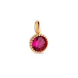 Colgante en Oro de 18k con 5.5 mm. piedra roja en el centro borde det