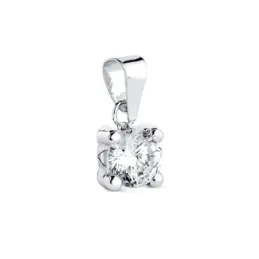 Colgante en Oro Blanco de 18k con 5.5 mm. circonita con cuatro garras