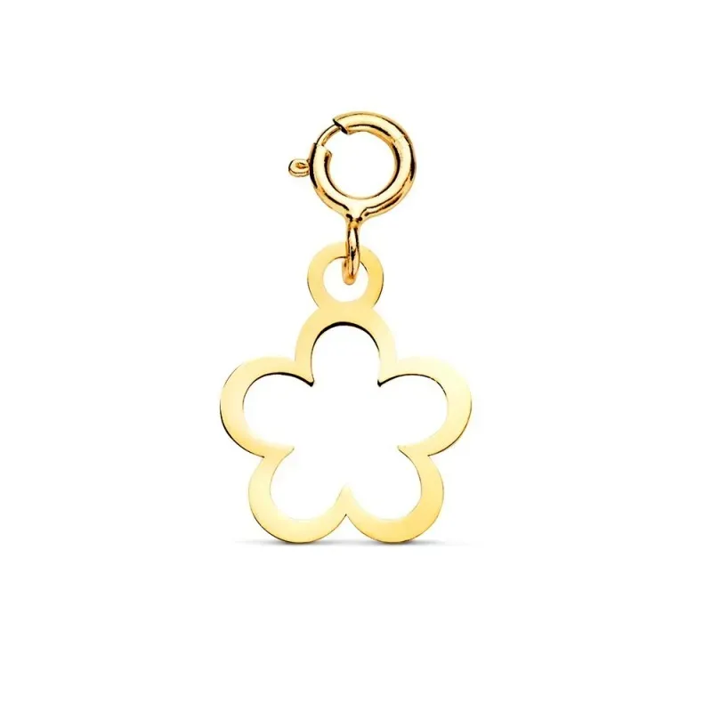 Colgante en Oro 18k con 12 mm. forma de margarita calada con reasa de