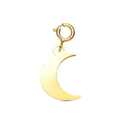 Colgante en Oro de 18k con 13 mm. forma de luna con reasa de 4.5 mm.