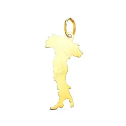 Colgante en Oro de 18k con 25 mm. silueta Italia acabada en brillo