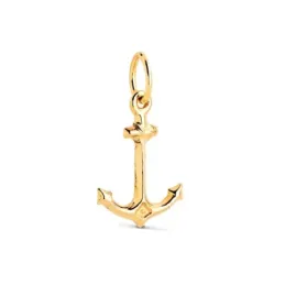 Colgante en Oro 18k de 14 mm. ancla marinera lisa acabada en brillo
