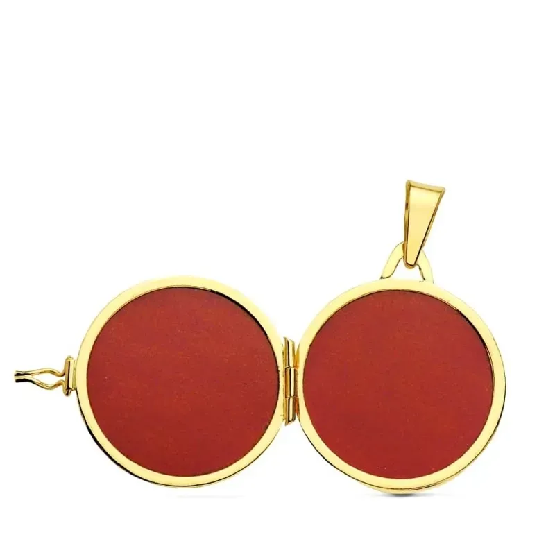 Colgante Guardapelo Colgante Portafotos en Oro de 18k con 23 mm. deta