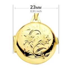 Colgante Guardapelo Colgante Portafotos en Oro de 18k con 23 mm. deta