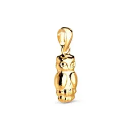 Colgante Búho en Oro de 18k con 14 mm. hueco con acabado en brillo