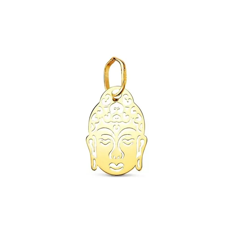 Colgante Cabeza de Buda en Oro de 18k con 14 mm. calado