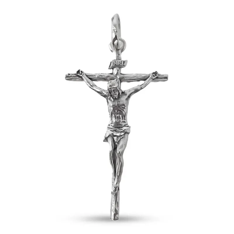 Cristo de Mena Colgante Cruz en Plata de Ley 925m macizo de 37 mm. Cr