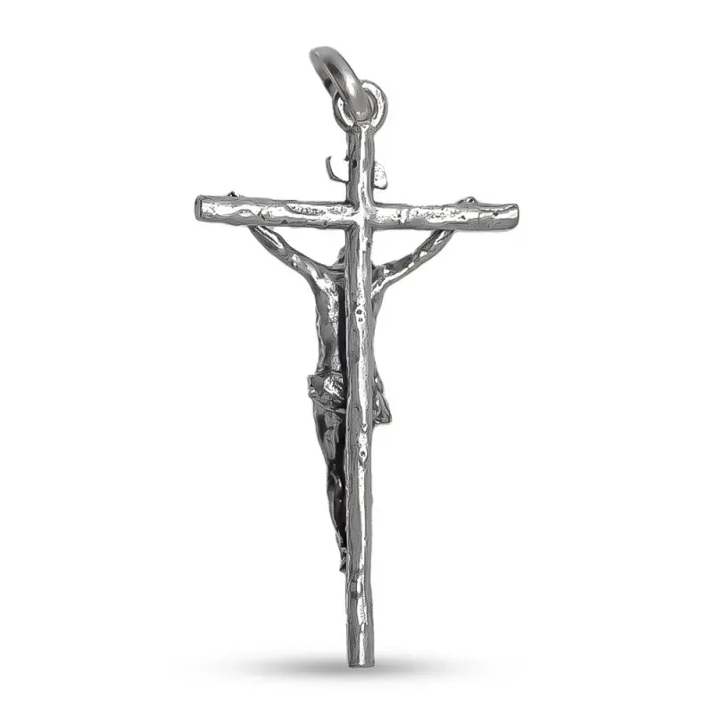 Cristo de Mena Colgante Cruz en Plata de Ley 925m macizo de 37 mm. Cr