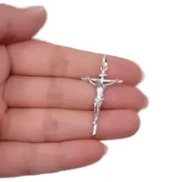 Cristo de Mena Colgante Cruz en Plata de Ley 925m macizo de 37 mm. Cr