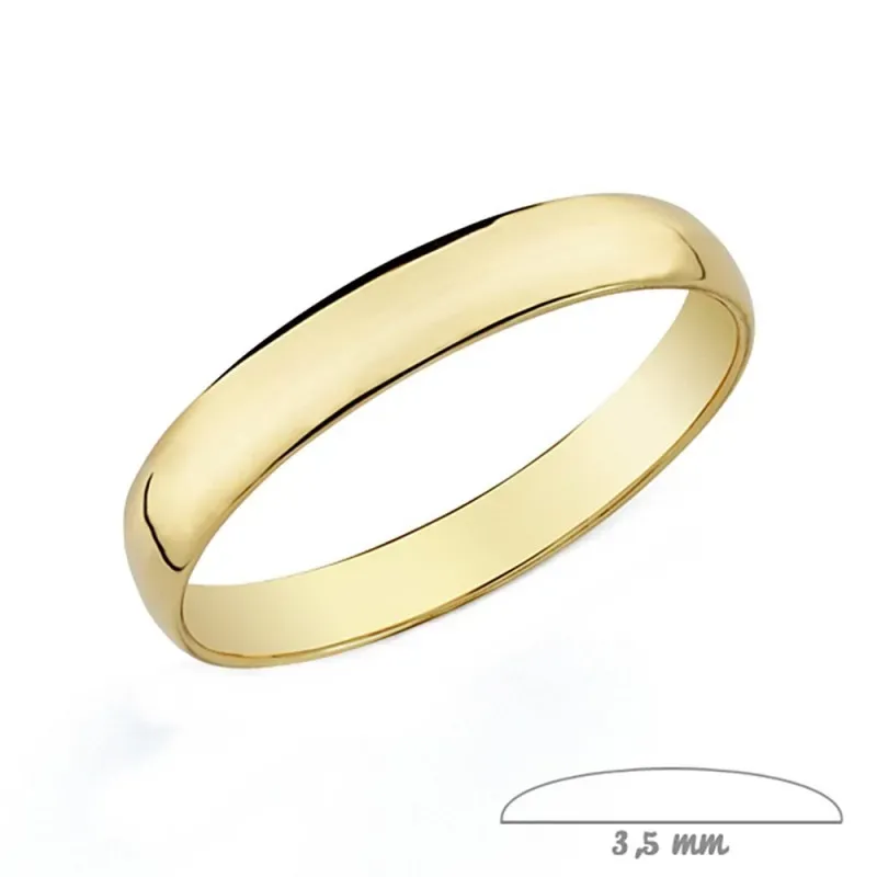 Alianza oro 18k lisa 3.5mm. [AA0084]
