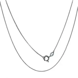 Cadena Plata Ley 925m rodiada 50 cm. modelo veneciana cierre reasa