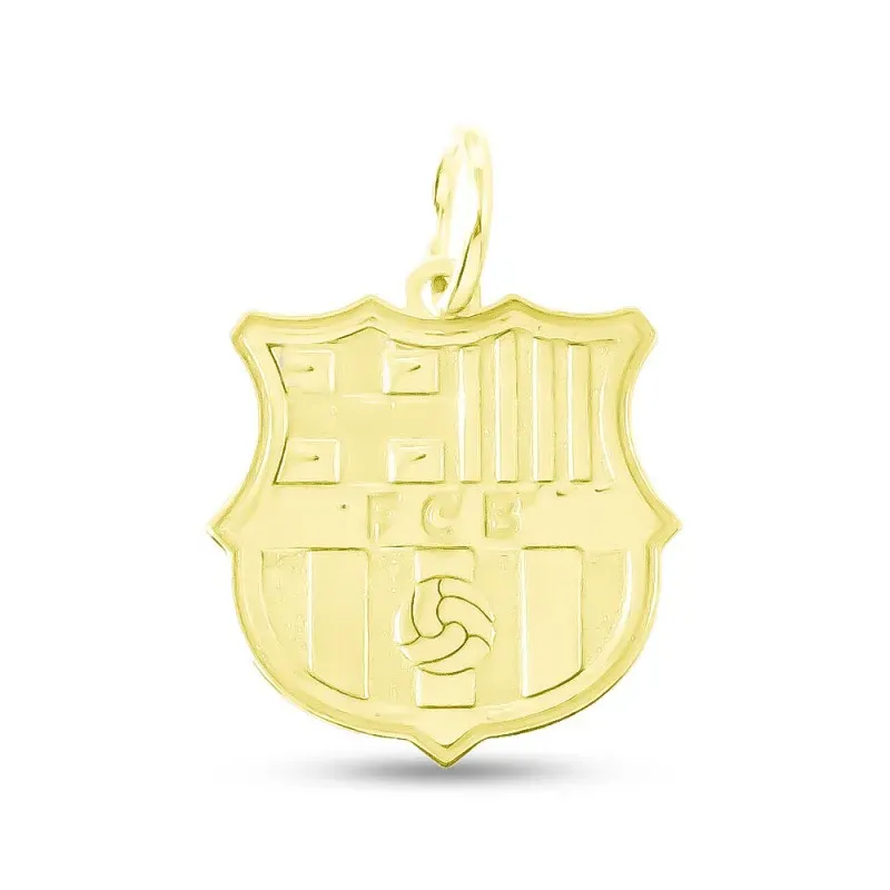 Fútbol Club Barcelona Colgante Oro 18k escudo macizo 18 mm. relieve m