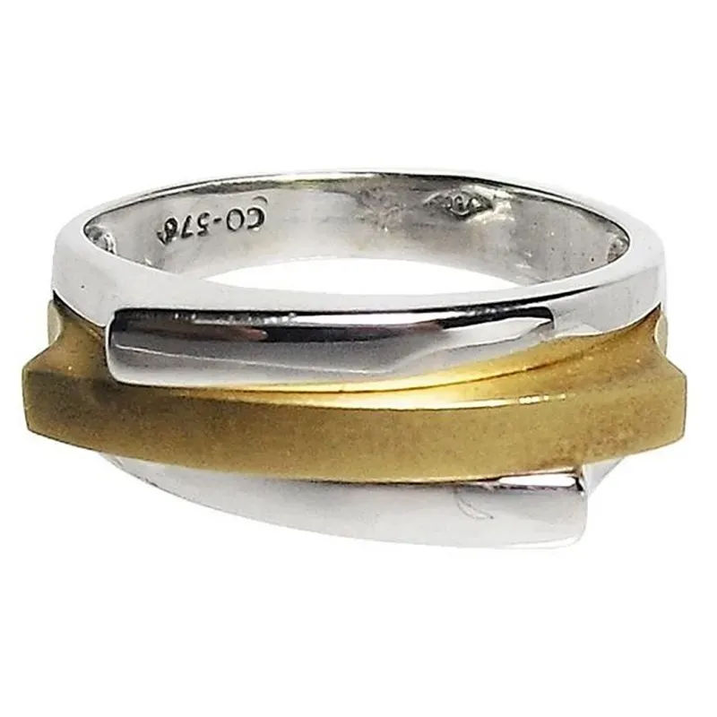 Sortija oro 18k blanco y amarillo [376S]