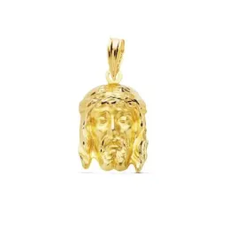 Cristo de la Buena Muerte Colgante Oro 18k cabeza rostro 19 mm.. Grab