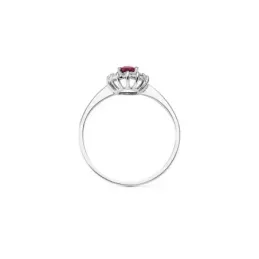 Sortija oro blanco 18k rubí 0.50ct. brillantes 0.14ct. [AB8844]