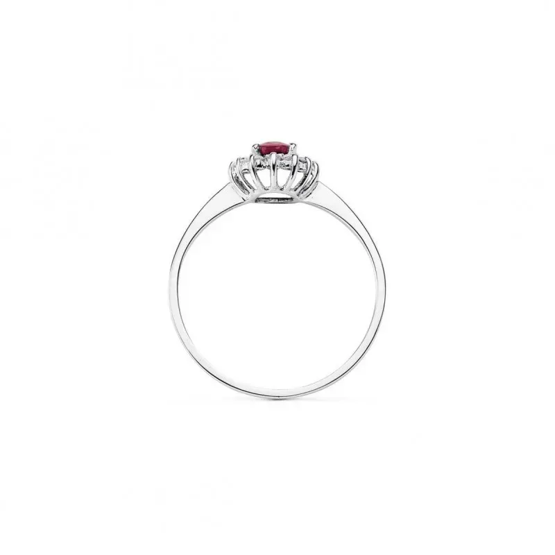 Sortija oro blanco 18k rubí 0.50ct. brillantes 0.14ct. [AB8844]