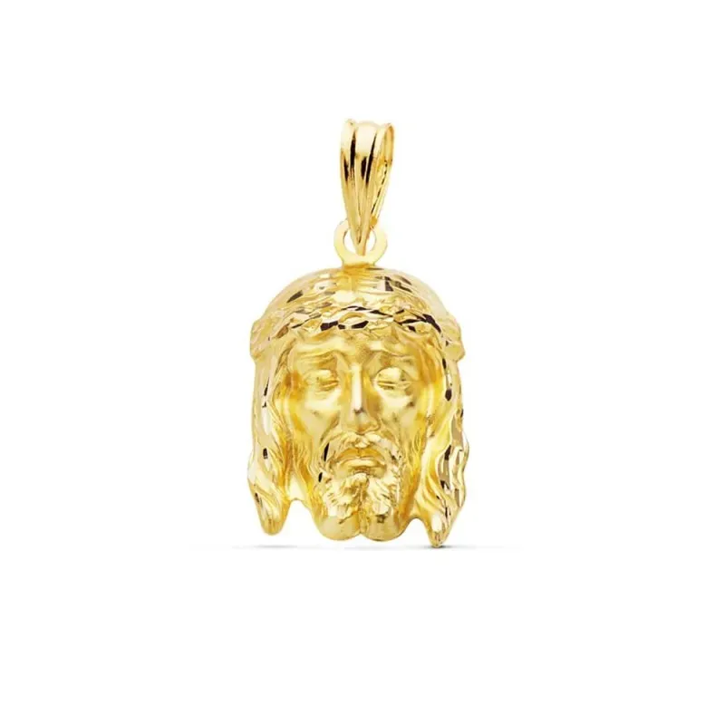 Cabeza rostro oro 18k Cristo Buena Muerte 19mm. [AA7391]