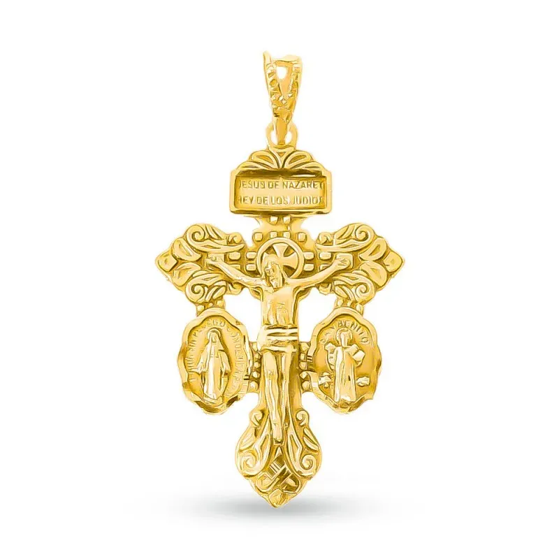 Cruz del Perdón Colgante Oro 18k maciza 36 mm. JESÚS DE NAZARET REY