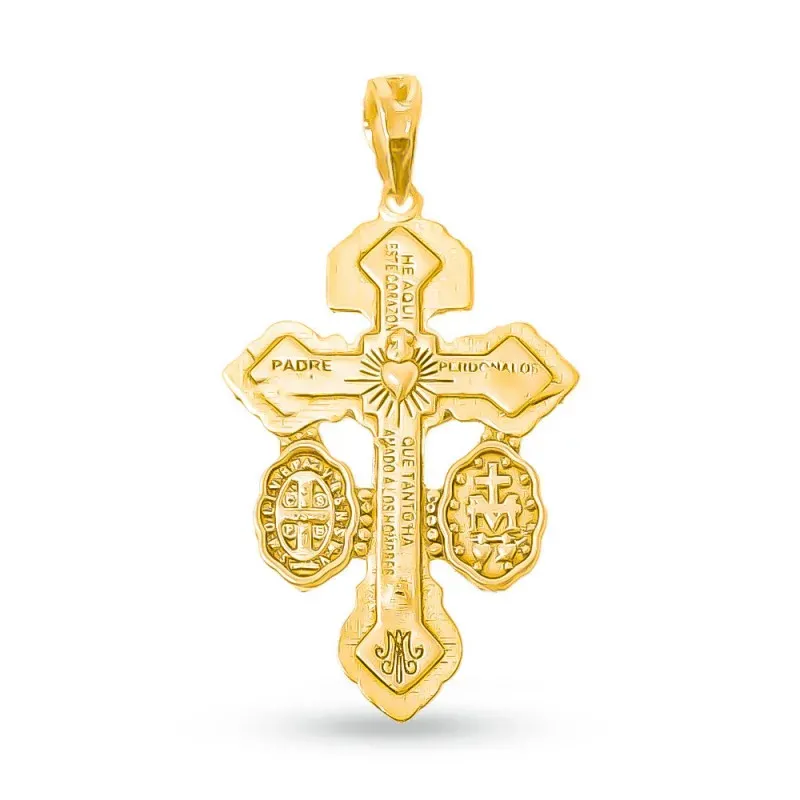 Cruz del Perdón Colgante Oro 18k maciza 36 mm. JESÚS DE NAZARET REY
