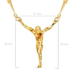 Cristo Dalí Cadena Clavos Oro 18k unisex 50 mm. tamaño cristo 41 x 35