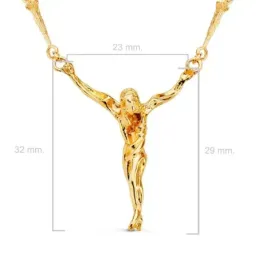 Cristo Dalí Cadena con Clavos en Oro de 18k con 50 cm. tamaño cristo