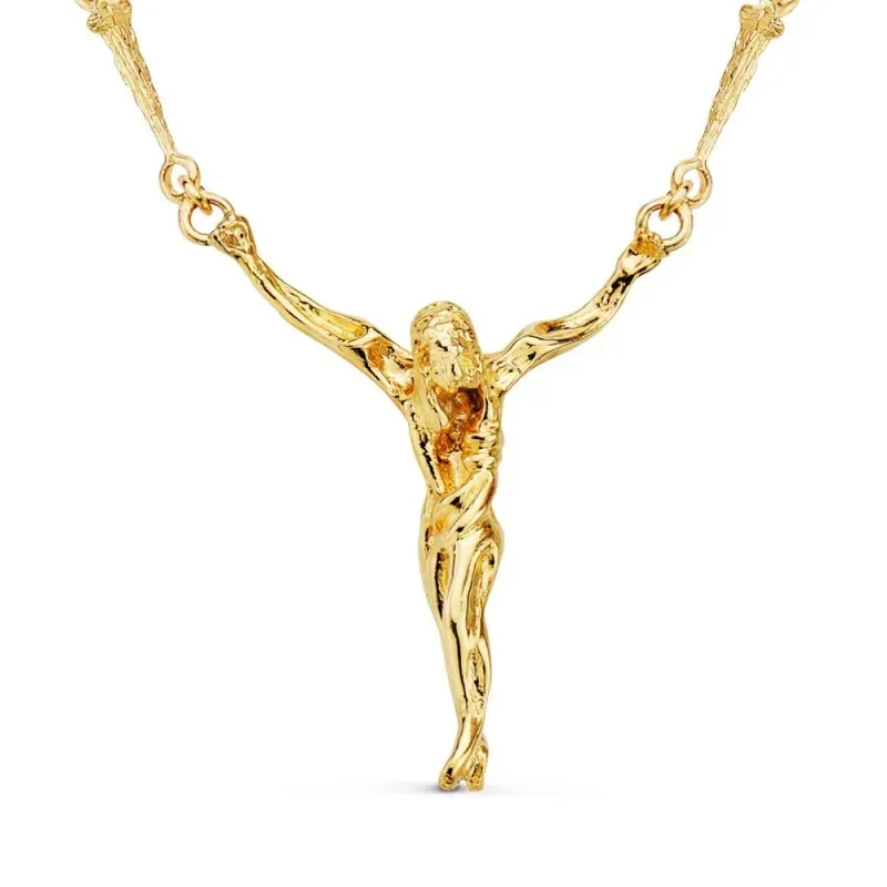 Cristo Dalí Cadena con Clavos en Oro de 18k con 50 cm. tamaño cristo