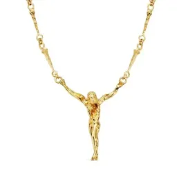 Cristo Dalí Cadena con Clavos en Oro de 18k con 50 cm. tamaño cristo