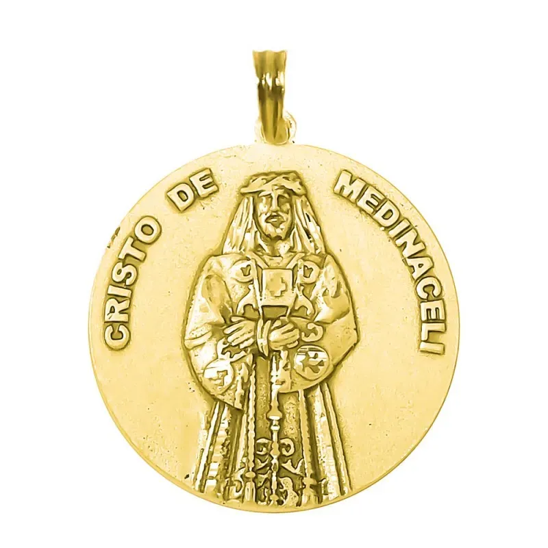 Cristo de Medinaceli Medalla en Oro de 18k maciza con 28 mm. lisa. Gr