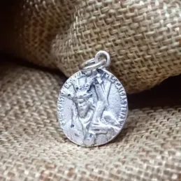 Medalla colgante plata Ley 925m maciza 21mm. Cristo de las Tres Caídas de Triana trasera emblema