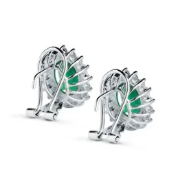 Pendientes Oro Blanco 18k mujer 14 mm. 32 brillantes 0.035ct. combina