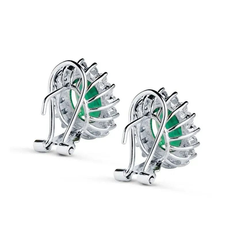 Pendientes Oro Blanco 18k mujer 14 mm. 32 brillantes 0.035ct. combina