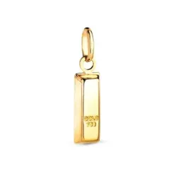Colgante en Oro de 18k chapa lingote hueco con 15 mm. brillo. Grabaci