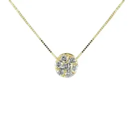 Colgante Oro Amarillo 18k modelo Circles (7 diamantes. 0,20 cts.) Cadena: 45cm.